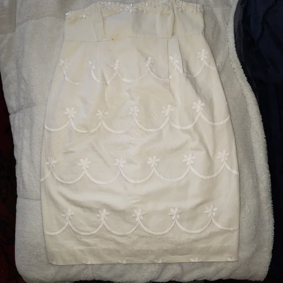 Host Pick 🥂 Lilly Pulitzer White Embroidered Floral Stapless Mini Dress - Picture 3 of 12